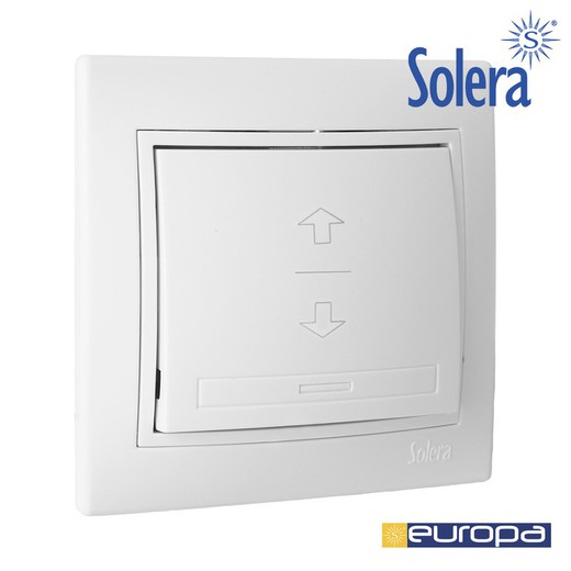 Iinterruptor persiana 10a 25v blanco con marco s.europa solera erp21u