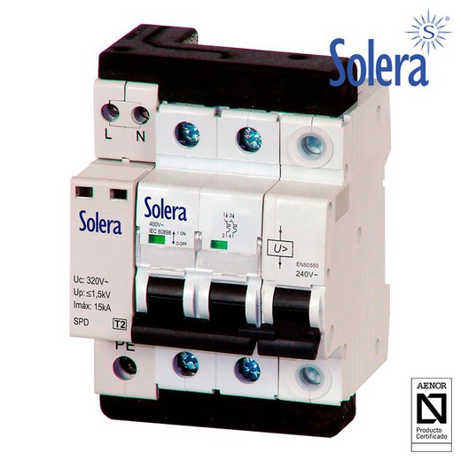 Interruptor automatic monofasico 2 polos 2p 40a c 10ka solera combi2p40t15