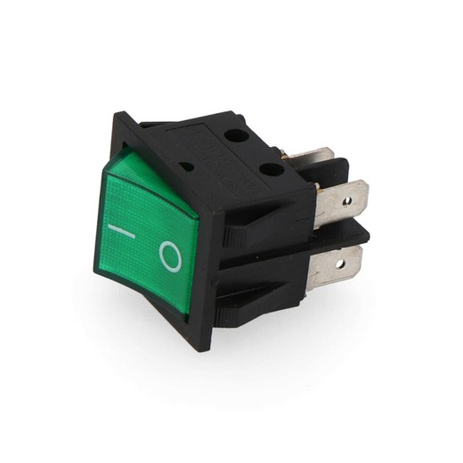 Interruptor bipolar 15a 250v verde envasado