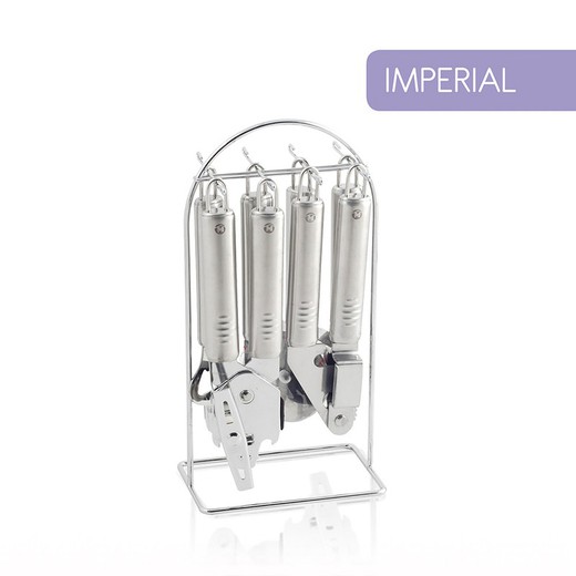 Juego 6 utensilios pequeños +soporte inox 'imperial' 239731000 metaltex