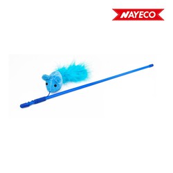 Juguete para gatos vara con raton y pluma 48cm nayeco