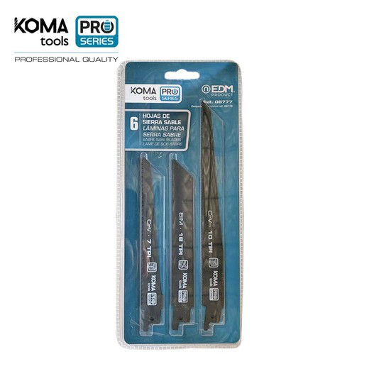 Kit 6 cuchillas de recambio para ref: 08776 koma tools pro series battery