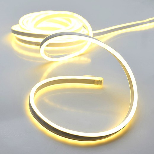 Kit tubo led neon 1m blanco calido a pilas 120 led