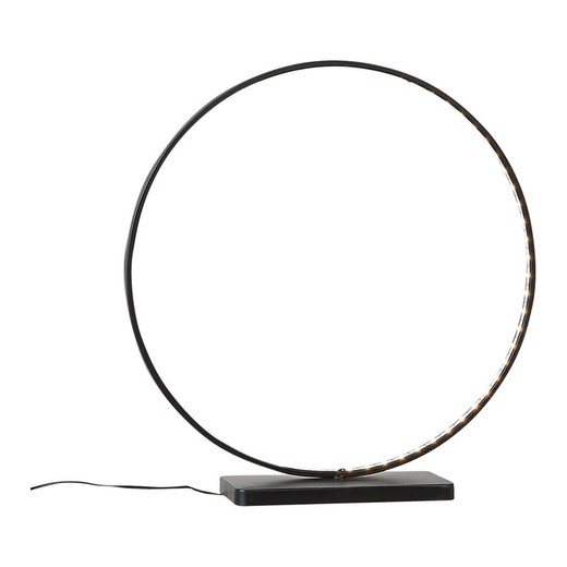 Lâmpada led decorativa circular preta 72 led 40x38x10cm