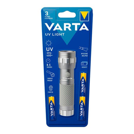 Linterna uv light ultravioleta varta 8,5h 3aaa