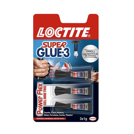 Loctite mini trio power flex 3x1g super glue