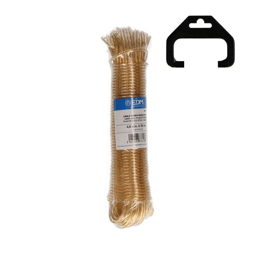 Madeja cable acero plastificado 25mts oro