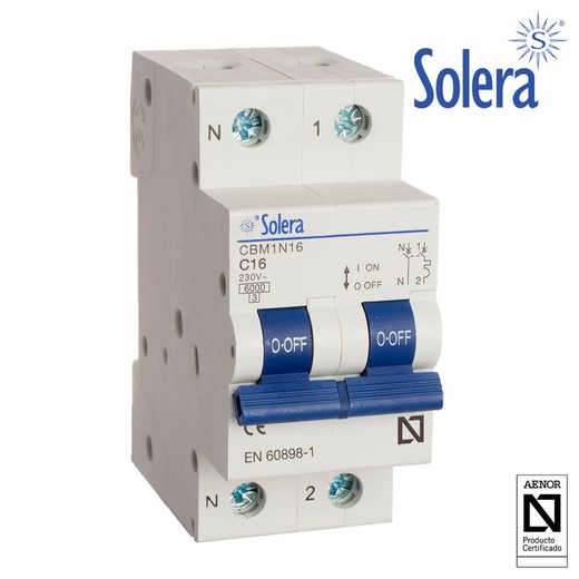 Magnetotermico solera 1polo+ neutro 10a (retractilado) cbm1n10