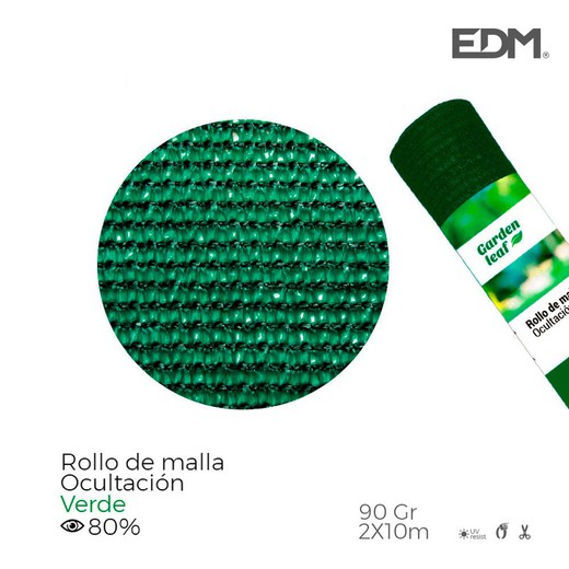 Malha dobrável verde 80% 90gr 2 x10mts