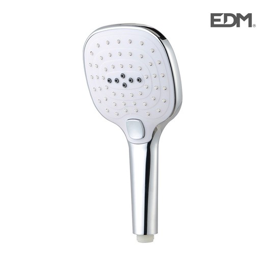 Poignée de douche - carrée - 3 fonctions - chrome - edm