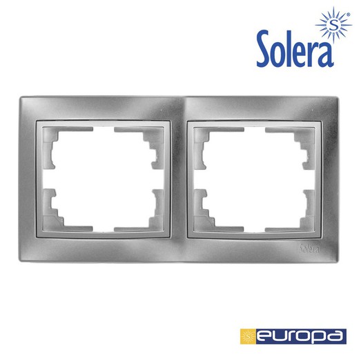 Marco para 2 elementos horizontal plata 154x81x10mm s.europa solera erp72au