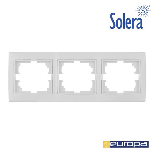 Marco para 3 elementos horizontal blanco 225x81x10mm s.europa solera erp73u