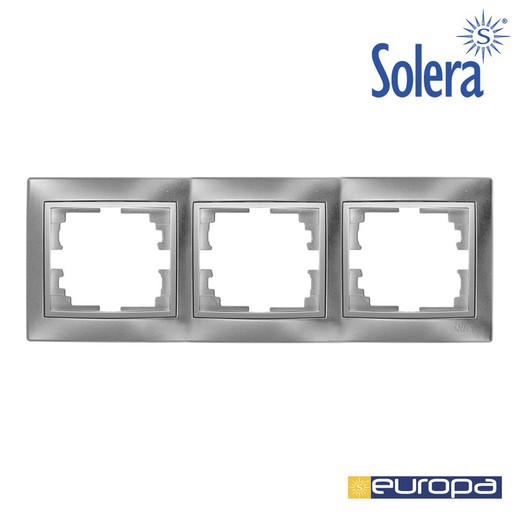 Marco para 3 elementos horizontal plata 225x81x10mm s.europa solera erp73au