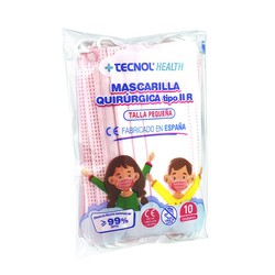 Mascarilla quirúrgica rosa  bolsa 10 unidades infantil