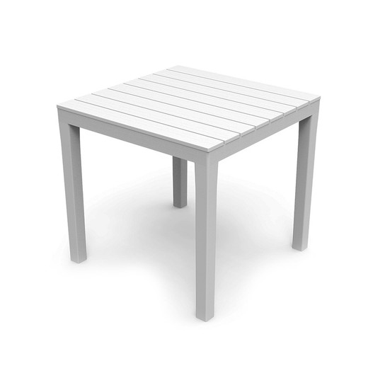 Mesa cuadrada color blanco 78x78x72cm ipae progarden