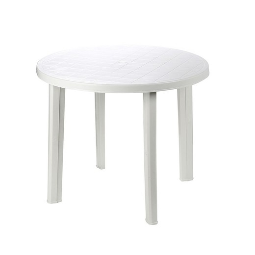 Mesa redonda color blanco 90x90x72cm ipae progarden