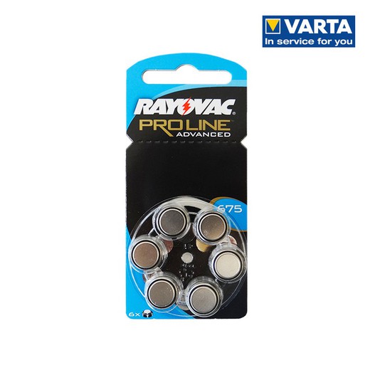 Micro pile pour aide auditive (blister 6 piles) rayovac za675 diamètre 12mm haut 6mm