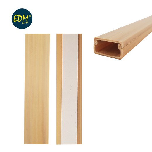 Mini canal adhésif électroérosion 2mts 19x11mm bois clair (prix au mètre)