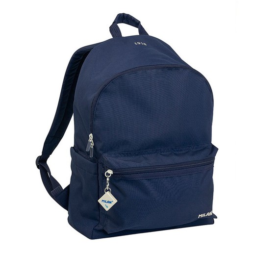 Mochila escolar 2 cremalleras (22l) serie 1918, azul marino milan