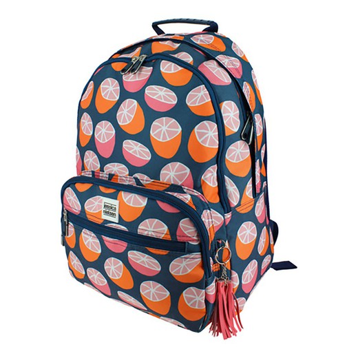 Mochila jessica nielsen 19 cítricos naranja-azul