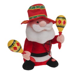 Muñeco papa noel con movimiento y sonido 30cm