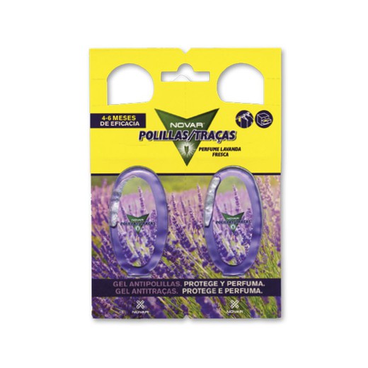 Fragrância de lavanda à prova de traça Novar (embalagem 2 cabides 4ml)