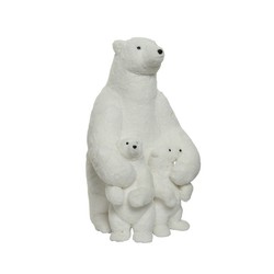 Oso polar poliester con 2 cachorros 57x68x100cm