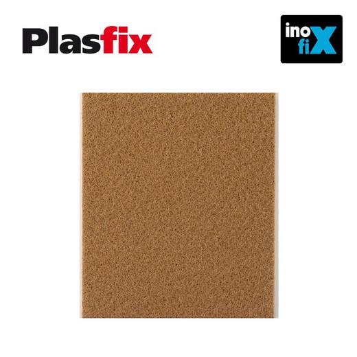 Pacote 1 adesivo feltro sintético marrom 100x85mm plasfix inofix