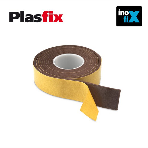Pacote 1 adesivo de feltro sintético marrom 25x1500mm plasfix inofix