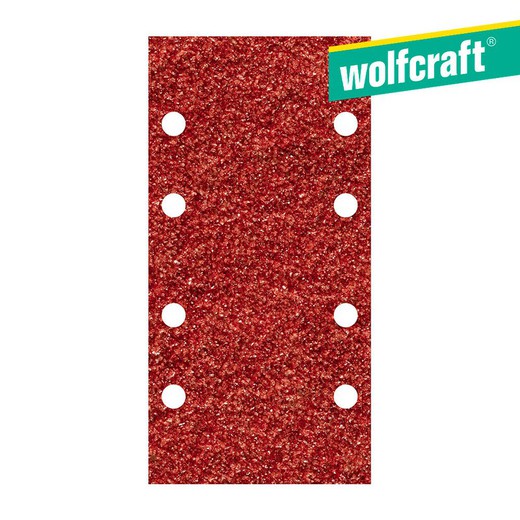 Pack 10 hojas de lijar adhesivas , corindón grano 120 perforadas 93x185mm 1768000 wolfcraft