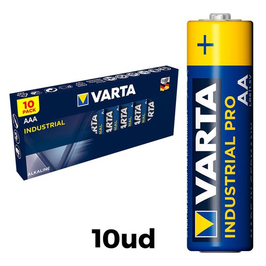 Pacote de 10 baterias aaa lr03 varta industrial pro