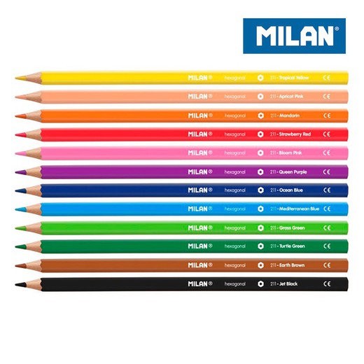 Pack 12 crayons de couleur milan