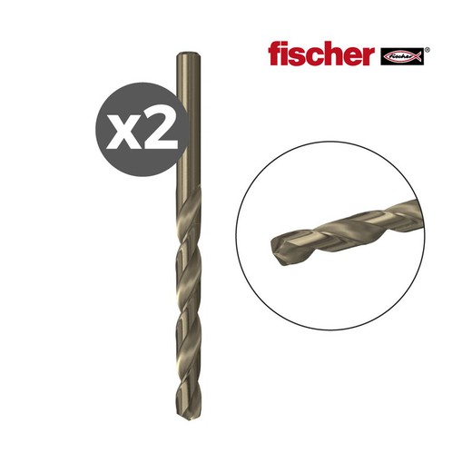 Pack de 2 forets à métaux hss-co 2,0x24 / 49 / 2k fischer