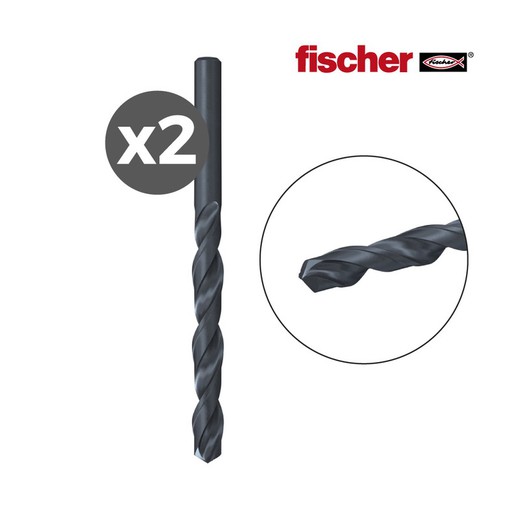 Pacote de 2 brocas de metal hss-r din338 1,0x12 / 34 / 2k fischer