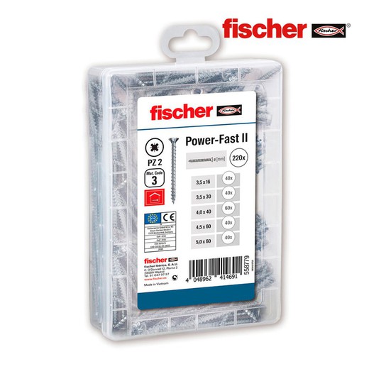 Pack 220 tornillos surtidos fpfii misterbox 558779 fischer