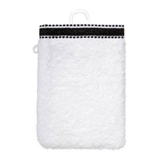 Pack 2ud guante-toalla baño premium color blanco 15x21cm