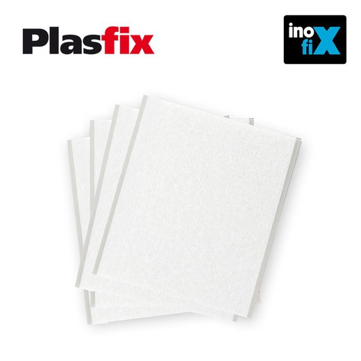 Pack 4 feutres adhésifs synthétiques blancs 100x85mm plasfix inofix