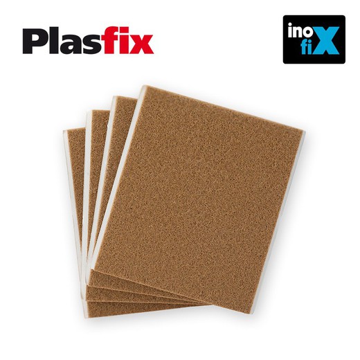 Pack 4 feutres synthétiques marron adhésif 100x85mm plasfix inofix