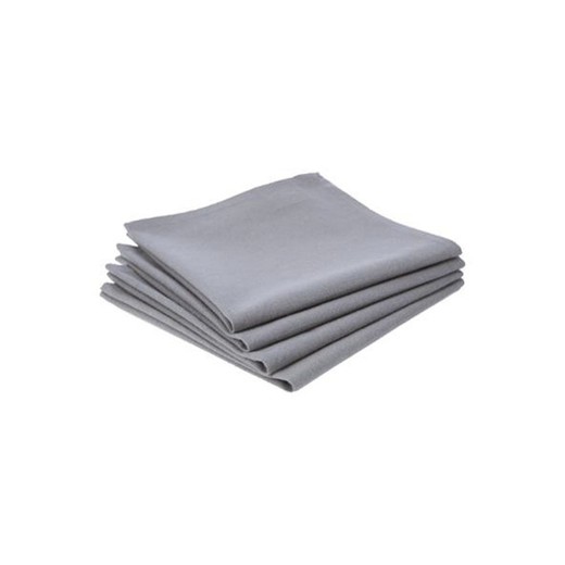 Pack 4 servilletas de algodón color gris