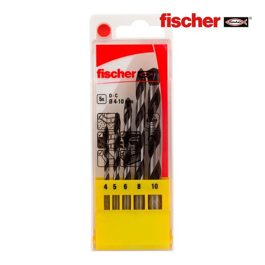 Pack 5 brocas percusion e 4/5/6/8/10  536606 fischer