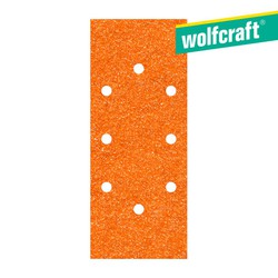 Pack 5 hojas de lija de corindón grano 120 perforadas oval 93x230mm 1973000 wolfcraft