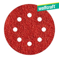 Pack 5 hojas de lijar adhesivas , corindón grano 120 perforadas ø125 mm 2251000 wolfcraft