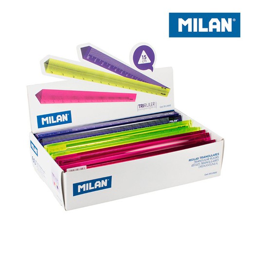 Pack de 60 règles triangulaires 15cm milan