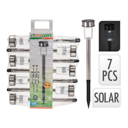 Pack de 7 piquets solaires en inox