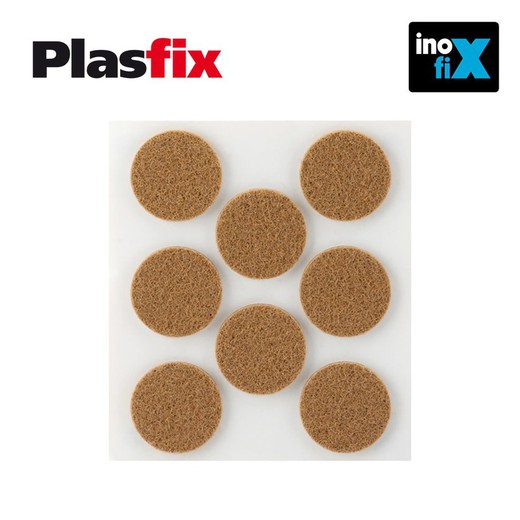 Pack 8 feutres adhésifs synthétiques marron diamètre 27mm plasfix inofix