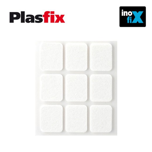 Pacote 9 feltros adesivos sintéticos brancos 29x23mm plasfix inofix