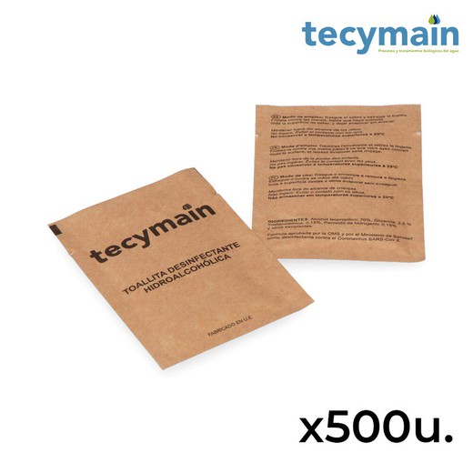 Pack de 500 lingettes hydroalcooliques tecymain