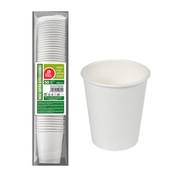 Pack con 50unid. Vasos cartón blancos 200cc best products green