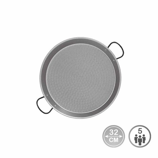 Panela de paella de aço polido para indução e fogão de cerâmica ø32cm (5 pessoas)