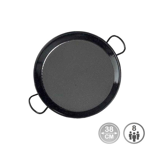 Panela de paella de aço esmaltado tradicional ø38cm (8 pessoas)